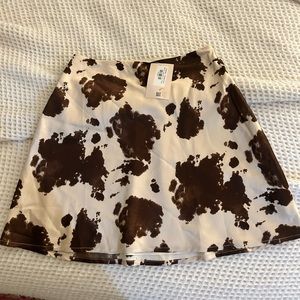 NWT Cow Print Flowy Mini Skirt